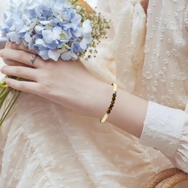 APMGONT Adjustable Natural Crystal Beads Bracelet, Women's Gemstone Bracelet, Women's Yoga Bracelet, Adjustable Crystal Bangles, Natural Crystal Beaded Strands Bracelets for Women, Crystal