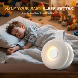 Harmobub Portable Sound Machine, Donut White Noise Sound Machine for Baby Adult, Travel Sound Machine for Sleep, 15 Soothing Sounds & Night Light, Breathing Training, Baby Shusher, Registry Gift,Beige