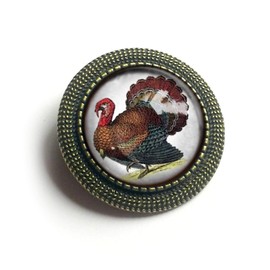 Thanksgiving Turkey Brooch