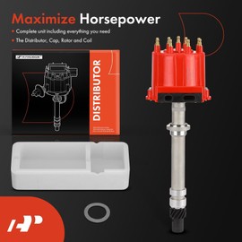A-Premium Small Block Big Block EFI TBI Distributor Compatible with Chevy GMC Vehicles - V8 5.0L, 5.7L, 7.4L - C/K 1500 2500 Pickup, Camaro, Blazer, Yukon, Jimmy, C60, P30, Tahoe - 1987-1997, Red Cap