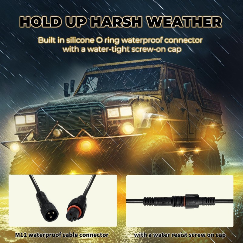 4 Pods Full Angle RGB Rock Lights Compatible Compatible with