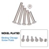 INCREWAY 5mm X 25/30/35/40/45mm Nickel Plated Binding Chicago Screw Posts
