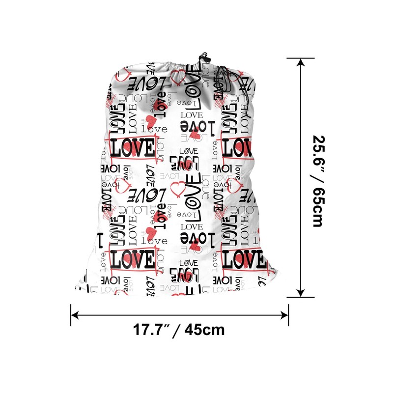 Maishijie 2 x Heavy Duty Cotton Linen Laundry Bags (Love)