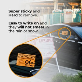 100 MESS Parking Violation Stickers Hard to Remove - No Parking Stickers - Bad Parking Stickers - Super Sticky Warning Stickers for Towing Parked Cars 8x5 in (Orange Multi-Reason, 100)