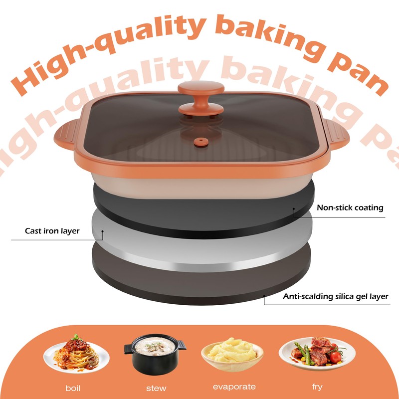 Microwave Grill Pan with Glass Cover - Bacon Cooker, Crisper
