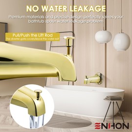 1 Pack Slip on Tub Spout with Diverter, Compatible with American Standard 8888026.002 Tub Spout, Bathroom Bathtub Faucet, Fits 1/2" Copper Water Tube(5/8" Dia), 5/32" Hex Wrench (Polished Brass)