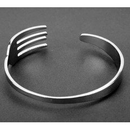 Generic Fork Bracelets for Women/Men, Simple Stainless Steel Jewlery Cuff Bracelet Bangle, One Size Fits All - Adjustable, Silver