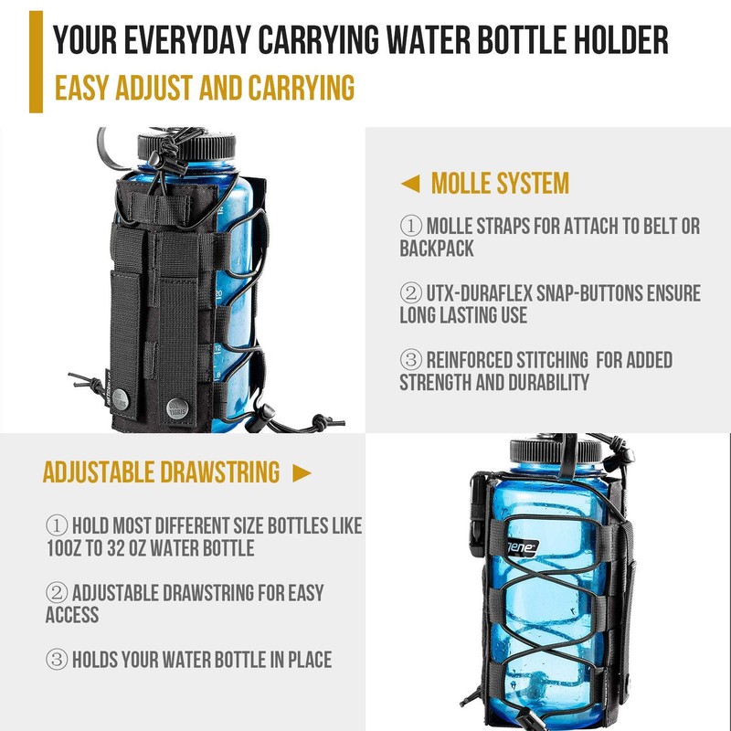 OneTigris Outdoor Water Bottle Holder Molle Field Bottle Bag 32