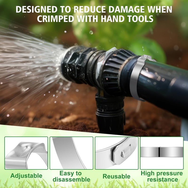 Duraaamo 50 Pcs 1" Irrigation Sprinkler Clamp Pinch Double Gripping