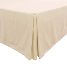 Bed Skirt Twin Bed Skirt 21 Inch Drop, Tailored/Pleated Bedskirt, Dust Ruffle with Split Corners and Platform, Solid Wrinkle and Fade Resistant bedskirt (Twin, Ivory)