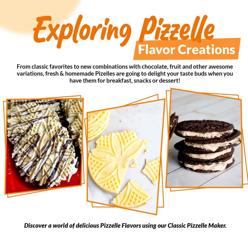 C. Palmer Original Non-Stick Pizzelle Iron, Model 1000T, Electric Pizelle