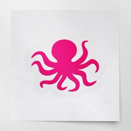 Decal Stickers of Octopus Silhouette (Pink) (Set of 2) Premium Waterproof Vinyl Decal Stickers for Laptop Phone Accessory Helmet Car Window Mug Tuber Cup Door Wall Decoration ANDstic01154aPI03.24.22