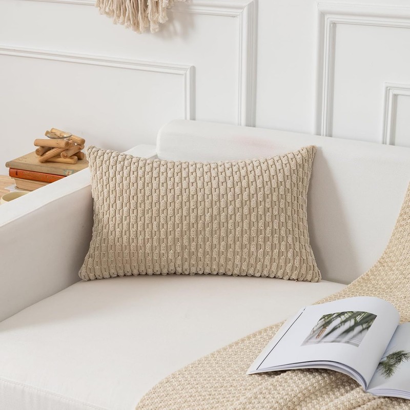 2Pcs Cushion Covers 30cm x 50cm, Corduroy Decorative Throw Pillow