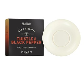 Scottish Fine Soaps Men's Grooming Thistle & Black Pepper Shave Soap Refill 100g – Moisturising Refill Soap with Bold Black Pepper Fragrance