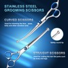 Professional Dog Grooming Scissors Set, 8-in-1 Stainless Steel Pet Grooming