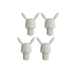 Valve Caps (4x) Rabbit, White