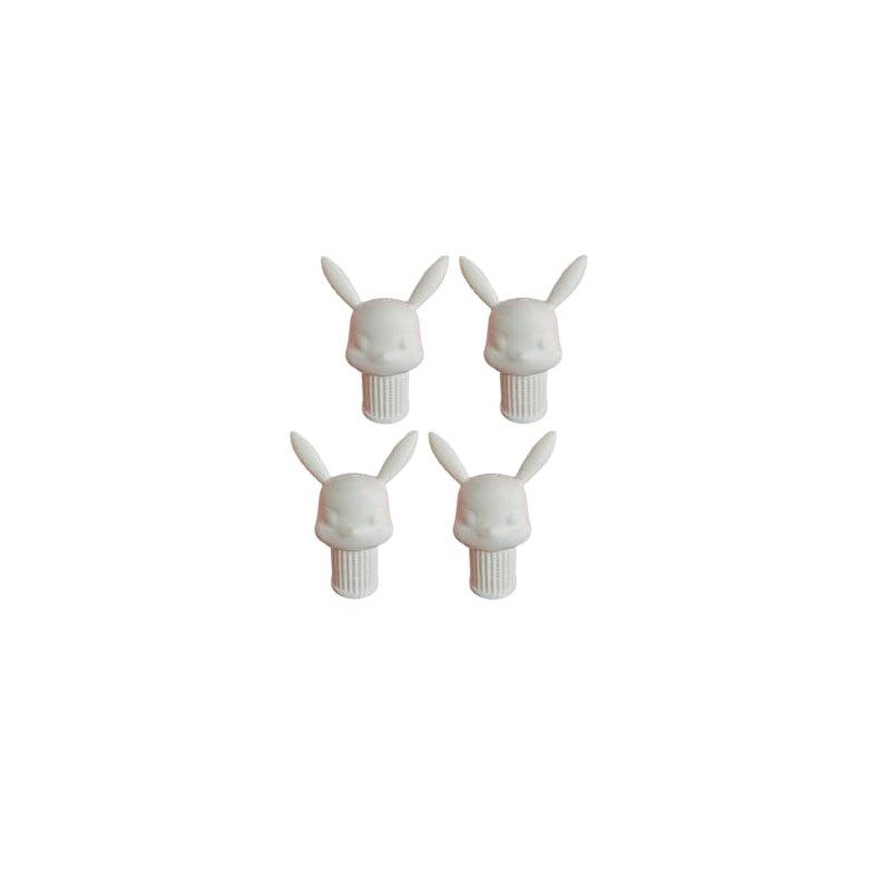 Valve Caps (4x) Rabbit, White
