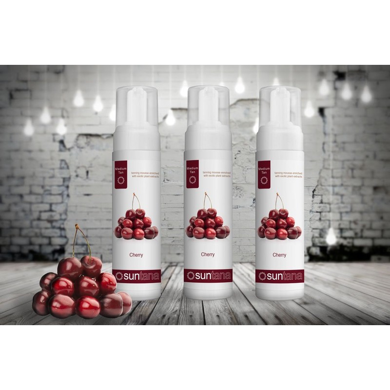 3 x Suntana Cherry Fragranced 10% Sunless Self Tanning Mousse