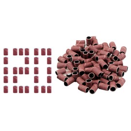 Jaimela #120 Sanding Caps Sanding Sleeves [Pack of 100], Sanding Roller, Nail Cutter Attachment for Manicure Pedicure Nail Design Nail Art Nail Care