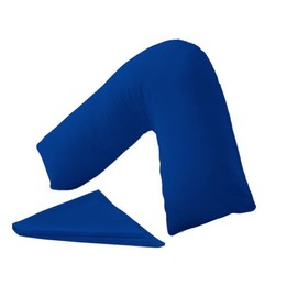 Urban Groove V Shaped Pillowcase Cover Plain Polycotton Back & Neck Support Orthopaedic/Pregnancy/Nursing Pillowcase Cover - V Pillow case cover only (Envelope Closure) (Royal Blue)