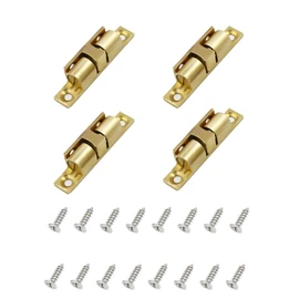 youyiful Roller Catch, Double Ball Catch, Ball Catch, BCT Type, BCTS-40, Golden Tone, Brass, 1.6 inches (40 mm), 4 Pieces