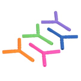LJCM Mordedor para bebé, Palitos de silicona huecos flexibles, 5 uds., para bebé con TDAH                                                             