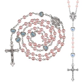 Catholic Rosary, Communion Rosary with Retro Cross, Cross Christian Rosary Bracelet, Cross Christian Bracelet for Christening, Communion, Wedding, Communion Party