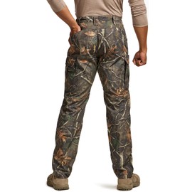 CQR Men's Tactical Pants, Water Resistant Ripstop Cargo Pants, Lightweight EDC Work Hiking Pants, Outdoor Apparel, Duratex Mag Pocket Hunting Camo, 38W x 30L