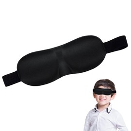 BLOOPIC アイマスク 睡眠用 快眠グッズ 目隠し 遮光率99％ 3D立体型遮光アイマスク 安眠 快眠 グッズ アイスシルク生地 肌にやさしい 通気性 軽量 洗濯可能 長さ調節可能 男女兼用 旅行/ヨガ/瞑想/安眠用 (子供用 - ブラック)