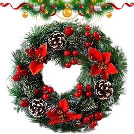 30 cm Christmas Decoration Wreath Door, Door Wreath, Front Door, Outdoor Christmas, Christmas Wreath, Fir Garland, Christmas Decoration Wreath, Artificial Wreath Christmas (E)