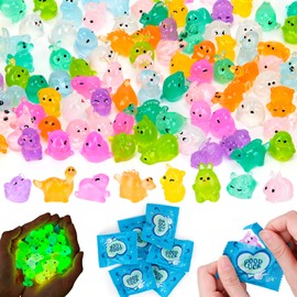 Hysagtek Mini Resin Animals Blind Bags - 100 Pcs Luminous Tiny Animals Glow in The Dark Little Farm Ocean Figures Micro Landscape Aquarium Potted Dollhouse Decor Fairy Garden Accessories