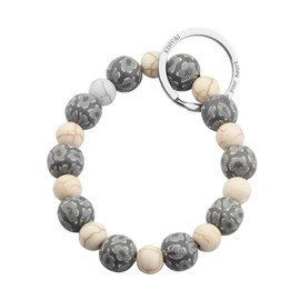 KUIYAI Elastic Beaded Wrist Keychain Bracelet Handsfree Keychain Gift for Her (White)