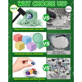 Advent Calendar 2025 Kids, Gemstone Dig Kit Advent Calendar - Dig Up 24 Real Gemstones, Rokcs, and Crystals, Gem Digging Kit, Gift for Girls and Boys,