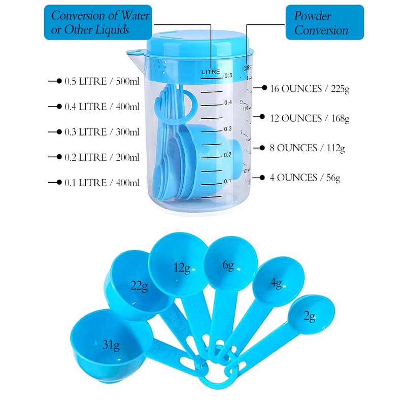 7 Pcs Measuring Spoons Sets, Measuring Cups and Spoons Set,
