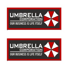 2 PCS Umbrella Emblem Applique Hook and Loop Patch Embroidered Biohazard Patch Logo for Bags,Helmets,Clothes,Jeans,Jacket,Armband,Coat,Pants,Pouch,Hats,Backpacks,Vest