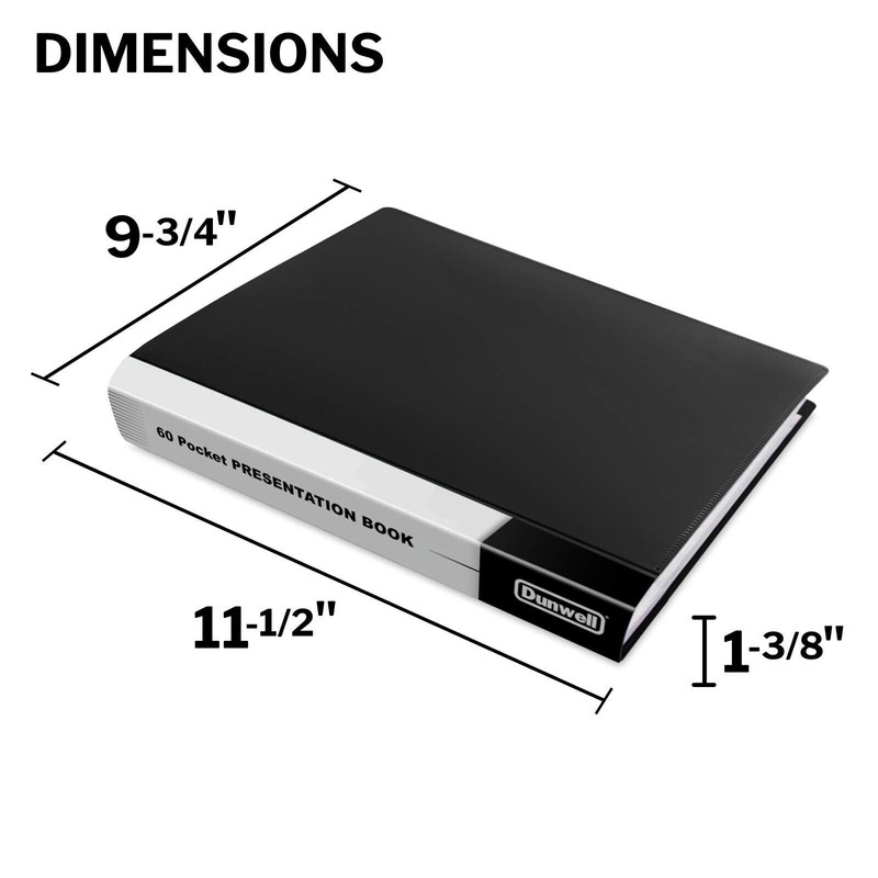 Dunwell Binder with Plastic Sleeves 60-Pocket (Black) - Presentation Book,