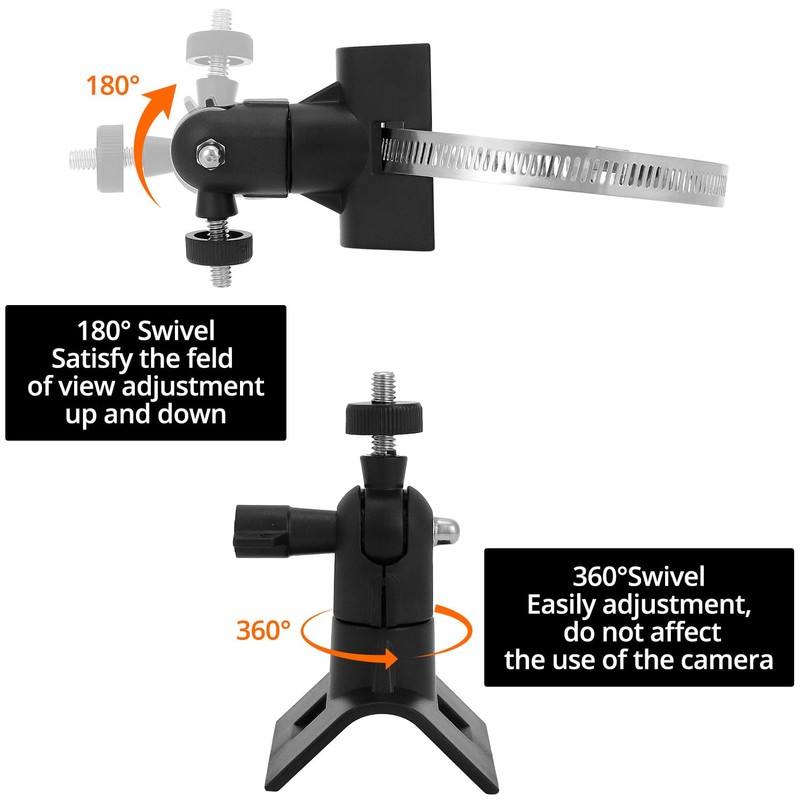 QWORK® Universal Mast-Mount Bracket for Security Cameras with 4 Loops