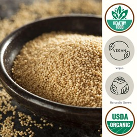 Amaranth Grain Organic (2.8 lb) by Be still Farms - Amaranto Bulk Ancient Whole Grain Seeds - Great for Cereal, Flour - Similar to Quinoa | USA Grown | USDA Certified | Vegan | Non-GMO | Gluten Free