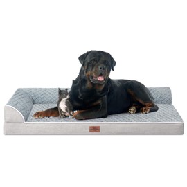 Comfort Expression XXL Dog Bed with Bolsters, Extra Large Dog Beds Orthopedic, Waterproof Dog Beds for Giant Dogs, Pet Couch Bed with Removable Washable Cover and Nonskid Bottom(XX-Large,Grey)