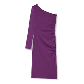 TRENDYOL Women's Straight Midi Long Sleeve Day Night Slim Dress, purple