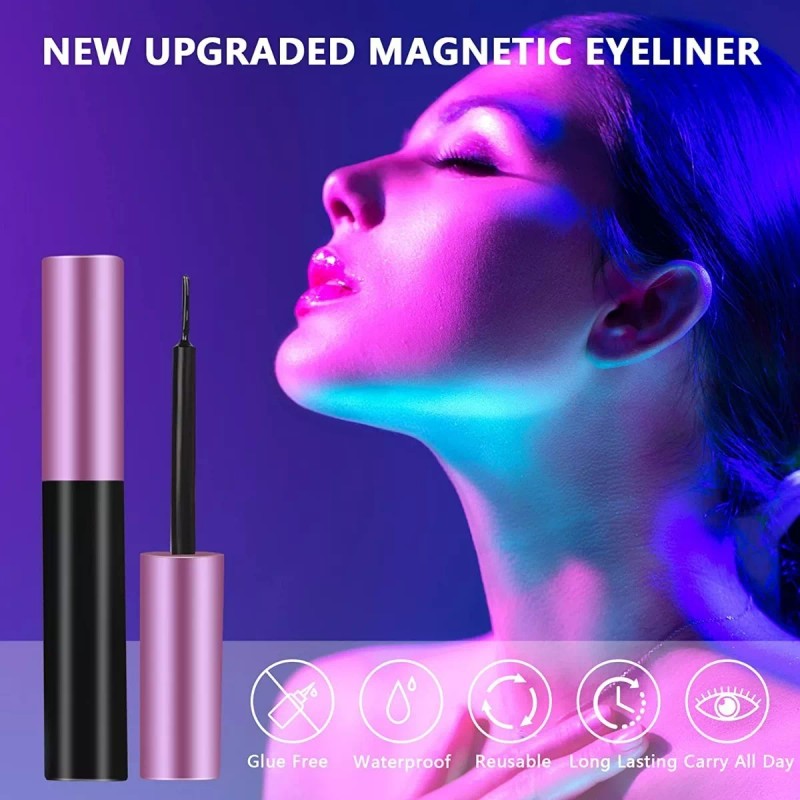 YUNINFANG Kit Pestañas Magnéticas 10 Pares + Delianeador Y Pinzas
