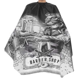 Qkiss Delantal Impermeable para el Cabello, Capa de Corte de Pelo Con Estampado de Moda Capa de Barbero Antiestático Diseño Simple para Capa de Corte de Pelo Delantal de Corte de Pelo de Salón