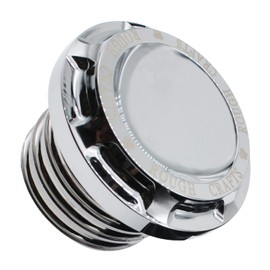 amavoler Motorcycle Gas Cap Fuel Tank Oil Cover Universal for Harley Sportster XL 1200 883 48 Dyna Touring Road King Softail Freewheeler FLRT FLST (Chrome)