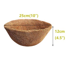 SUNYAY Pack of 2 Natural Coco Liner Hanging Basket Liner for Hanging Basket Planters Coco Fibre Replacement for Wall Tub Coconut Fibre Liner for Flowers Vine Pot Garden Vegetables Pack of 2