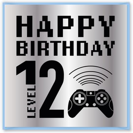Design By Violet Gamer Level Up 12 Today Birthday Greeting Card Age 12 Happy Birthday Card For Boy Girl Thoughtful Present Blank Inside With Stylish Gamer Design 15cm x 15cm