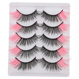 Healeved 5 Pairs Natural False Eye Lashes Lash Extensions for Intense Volume Lightweight Gentle Comfortable Eyelash Extensions Box
