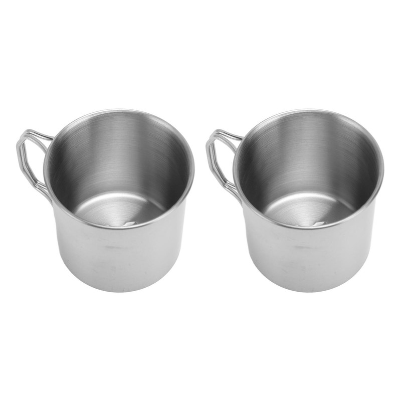 Outdoor Water Cup Foldable Handle Portable 304 Stainless Steel Mug