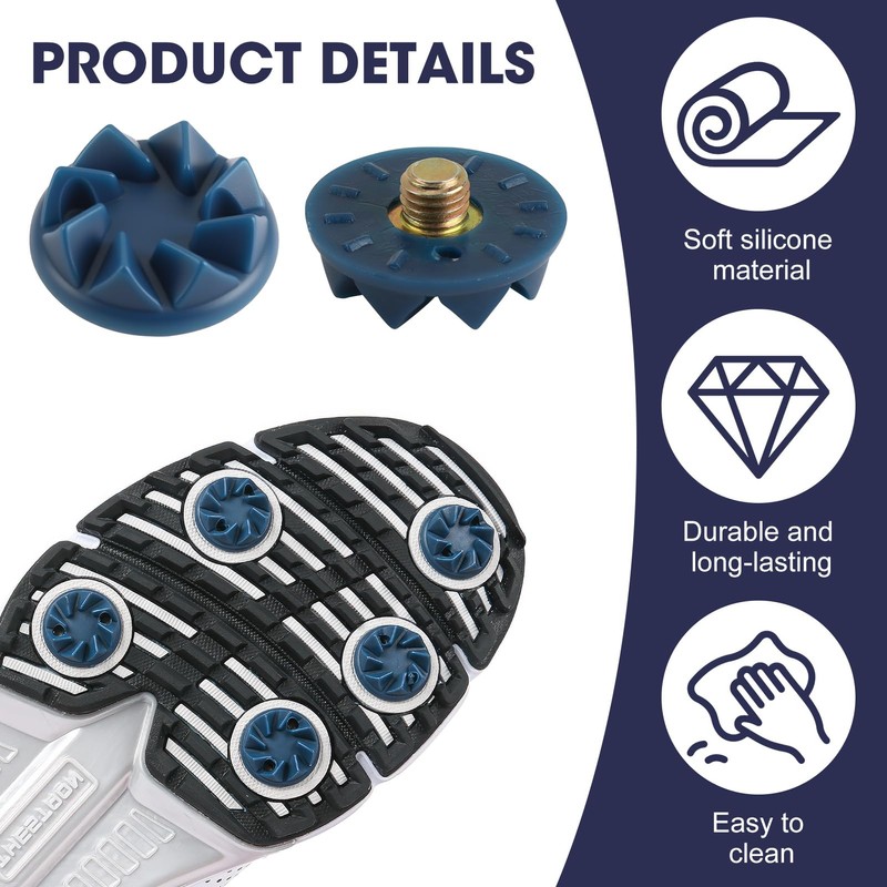 22PCS Screw-in Cricket Spikes with Spanner Blue Cricket Shoe Studs