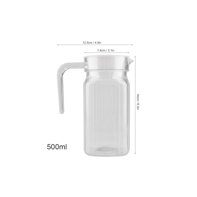 Jarra de Agua Acrílica Transparente con Tapa para Bar, Botella