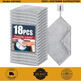 18 Pcs New Upgrade Steel Wire Dishcloth,Doub<wbr/>le-Layer Multipurpose Wire rag